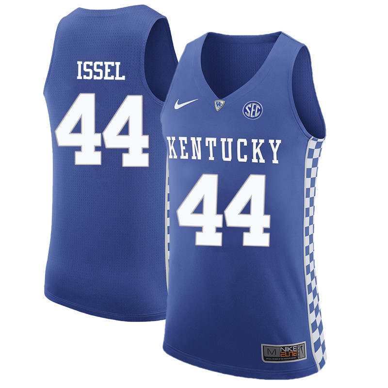 Men Kentucky Wildcats #44 Dan Issel College Basketball Jerseys-Blue
